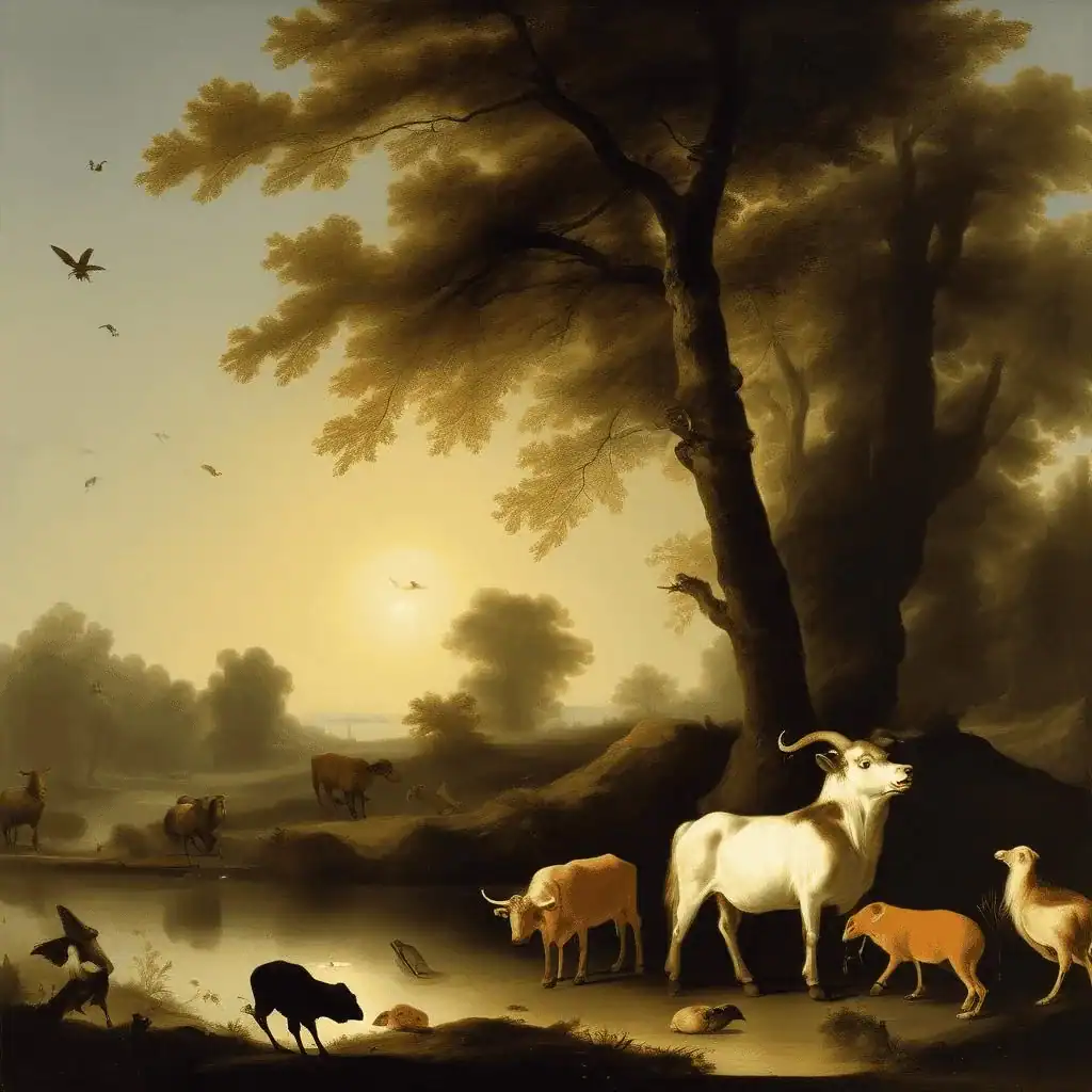 Orpheus with Animals in a Landscape – Aelbert Cuyp